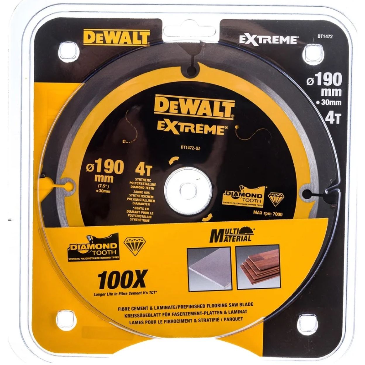 Пильный диск DEWALT DT1472, по фиброцементу, 190х30х1.4 мм (DT1472-QZ)