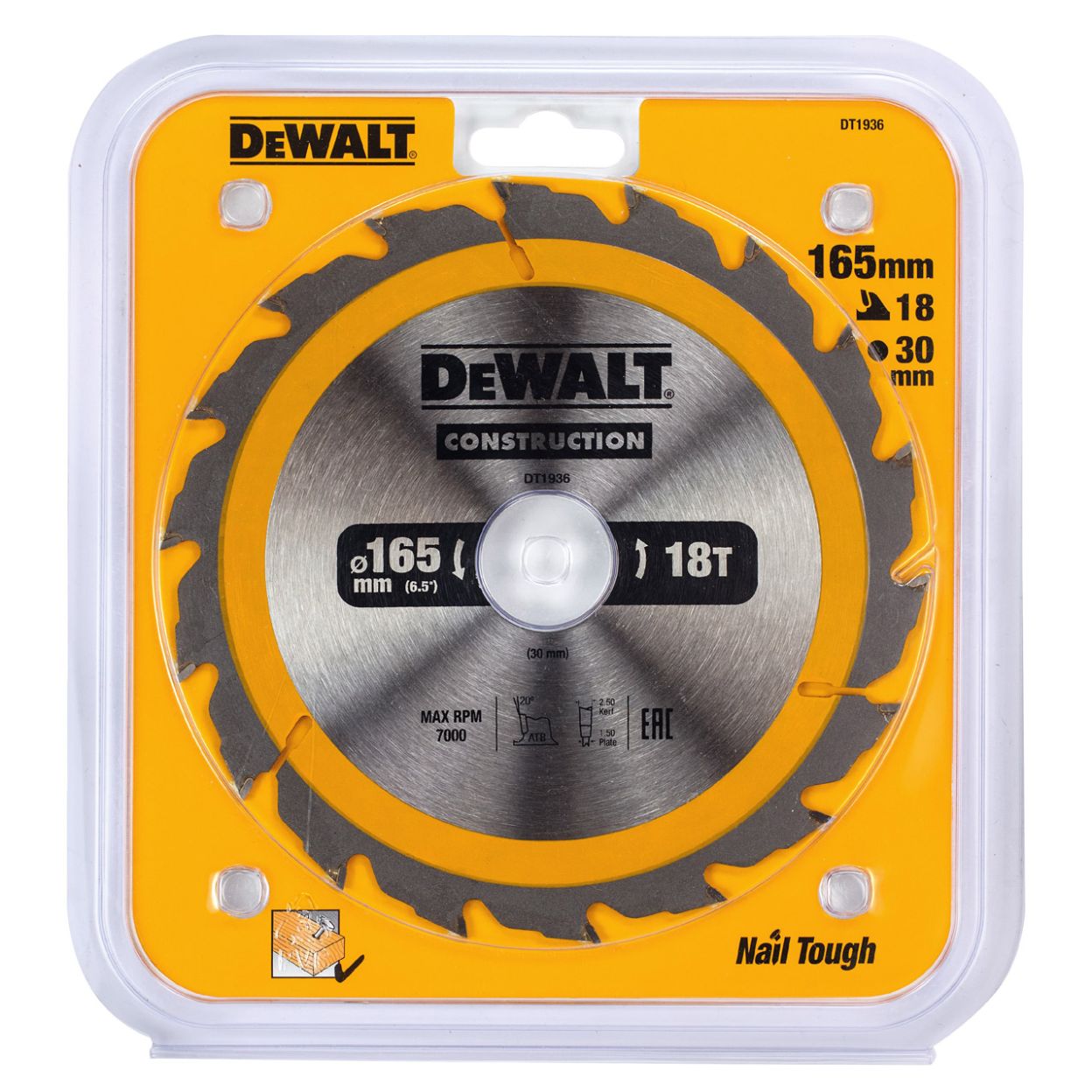 Диск пильный по дереву DEWALT CONSTRUCTION, 165х30х1.5 мм (DT1936-QZ)