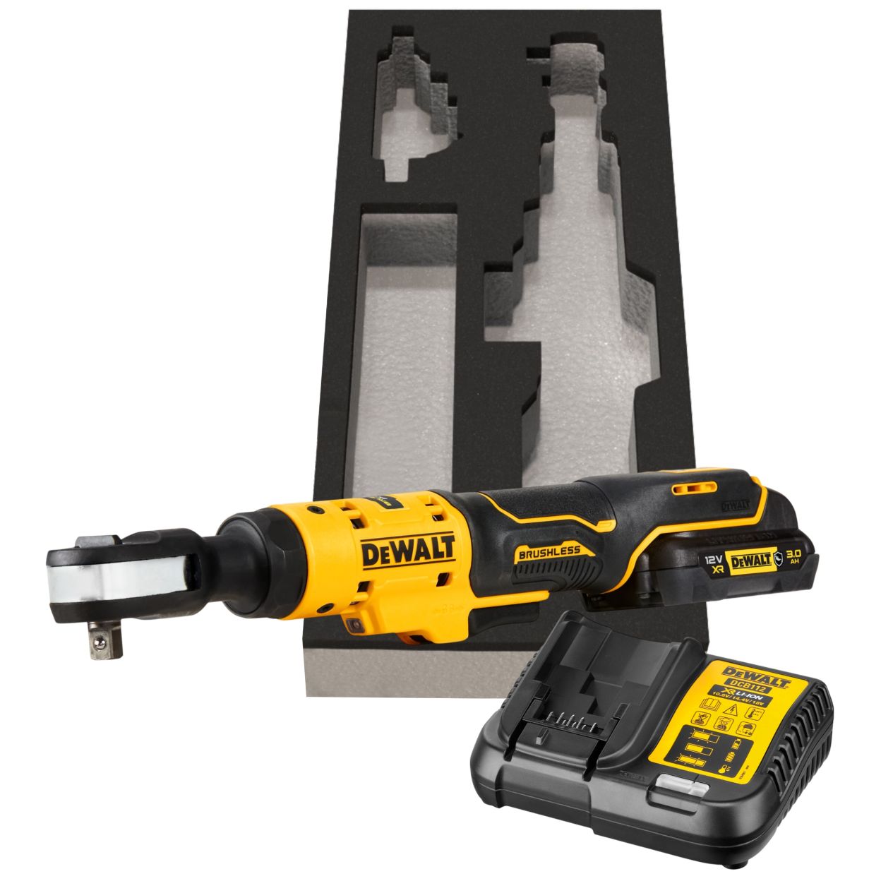 Аккумуляторный угловой гайковерт DEWALT DCF503L1G, 12 В, 81.3 Нм, 250 об/мин, с АКБ 3 Ач и ЗУ, в чехле (DCF503L1G-QW)