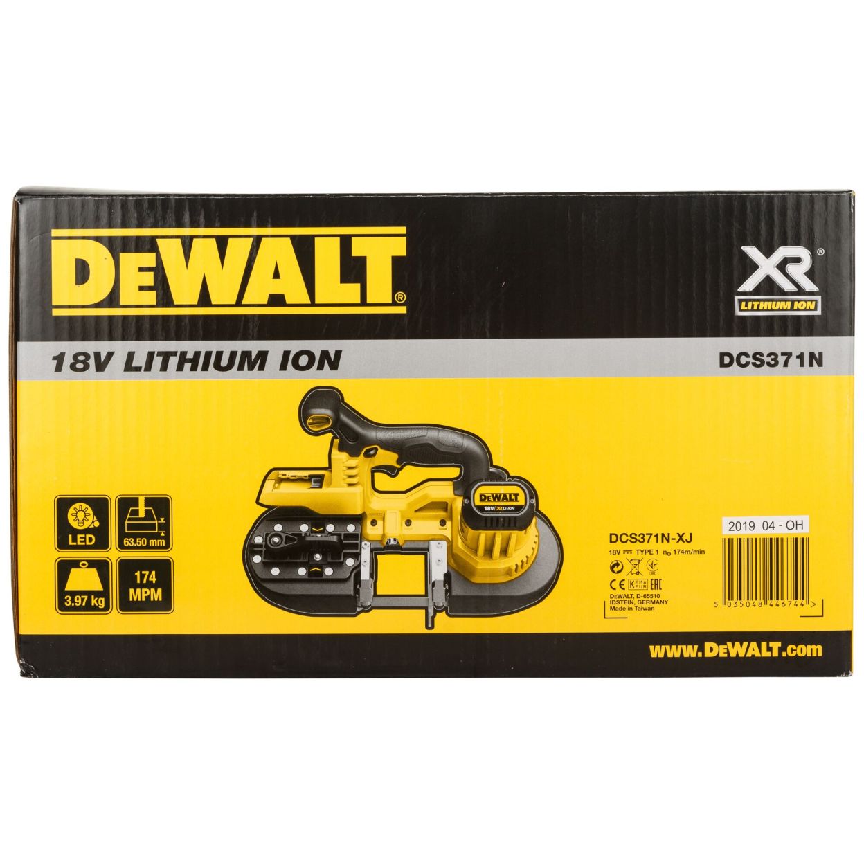 Аккумуляторная ручная ленточная пила по металлу DEWALT DCS371N, 18 В, XR, макс. 63 мм