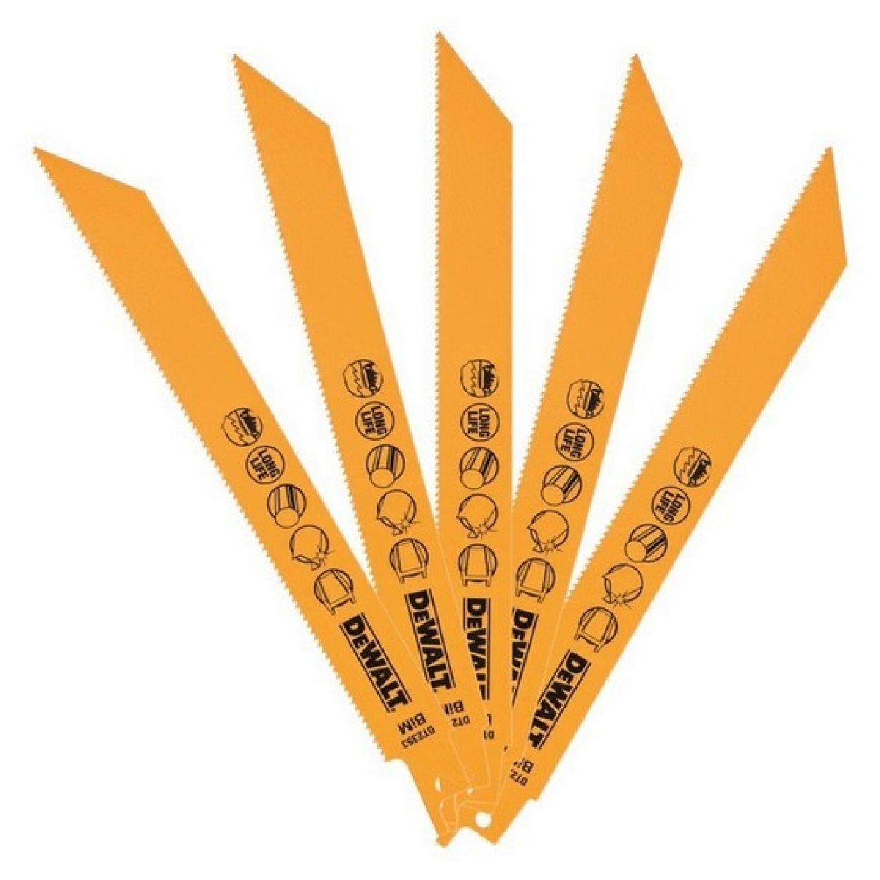 Полотно по металлу для сабельных пил биметаллическое DEWALT DT2353, BiM, 203 x 1.8 мм, 5 шт.
