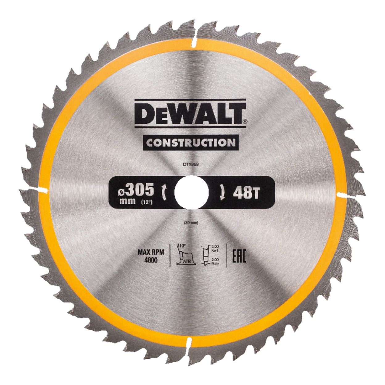Диск пильный по дереву DEWALT CONSTRUCTION, 305х30х2 мм (DT1959-QZ)