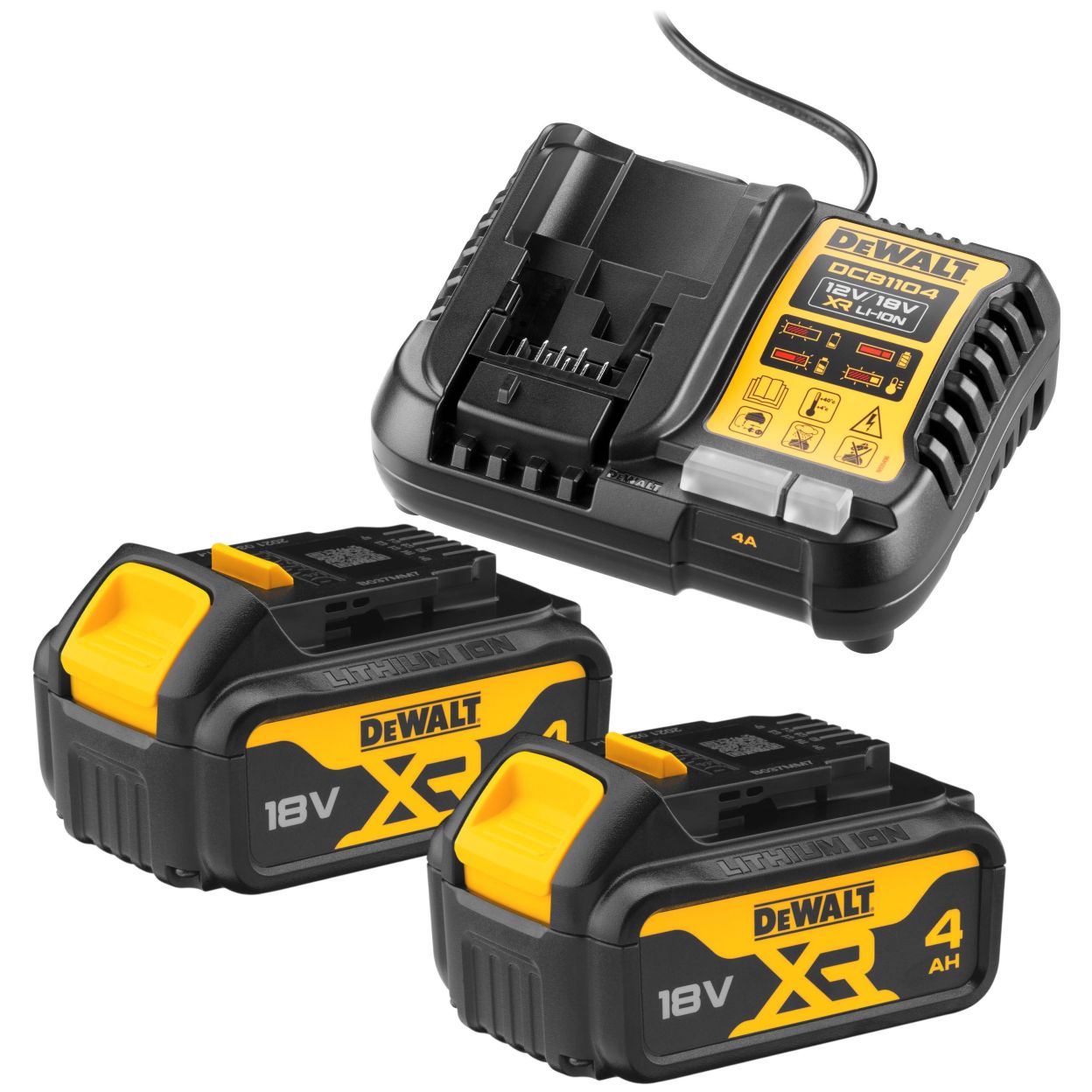 Аккумуляторный набор DEWALT DCK607M2, 18 В: дрель + шуруповерт + УШМ + перфоратор + пила + фонарь, с 2 АКБ 4 Ач и ЗУ, в сумке