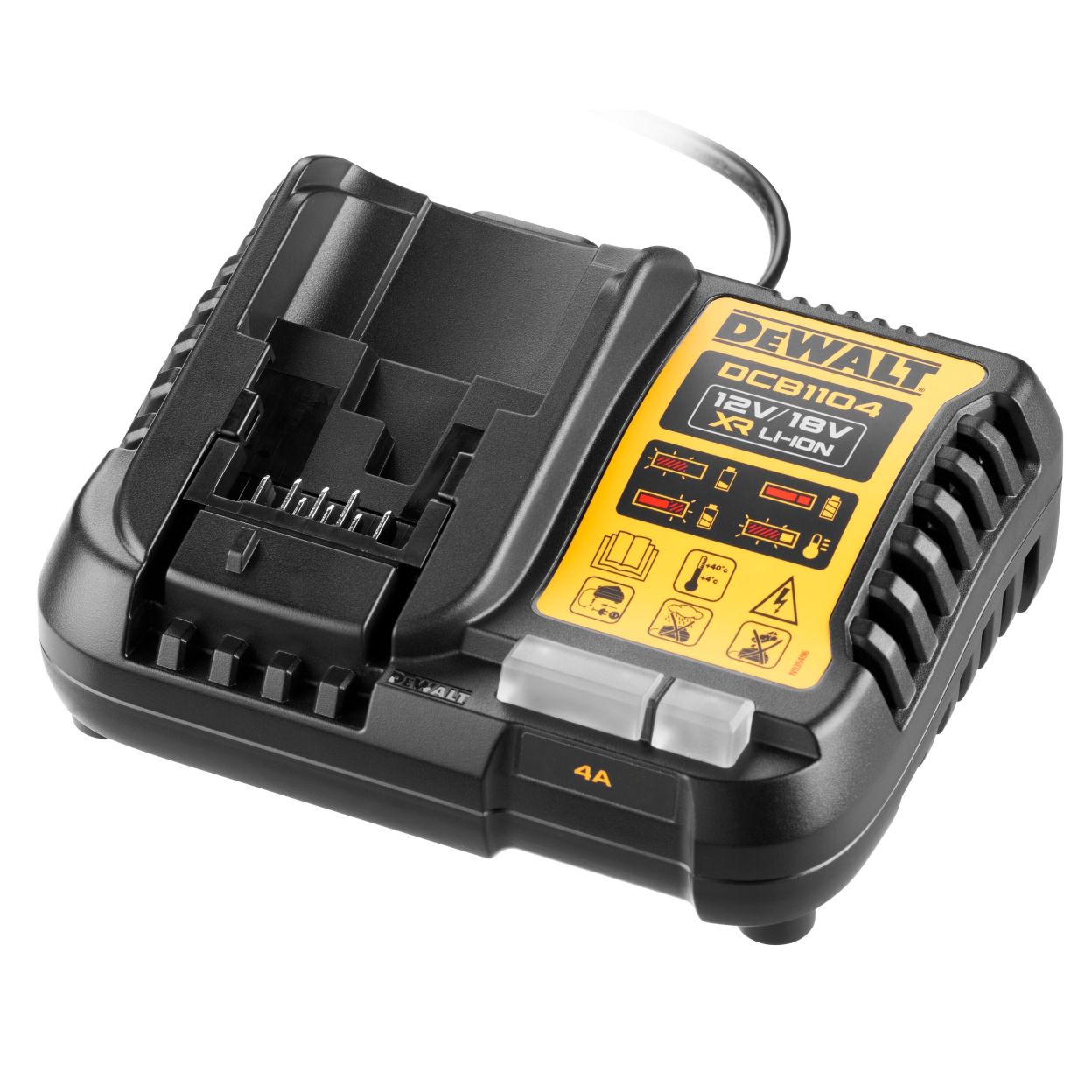 Набор DEWALT DCB1104D2: 2 АКБ DCB183, Li-Ion, 18 В, 2 Ач и зарядное устройство DCB1104, 12/18 В, 4 A (DCB1104D2-QW)