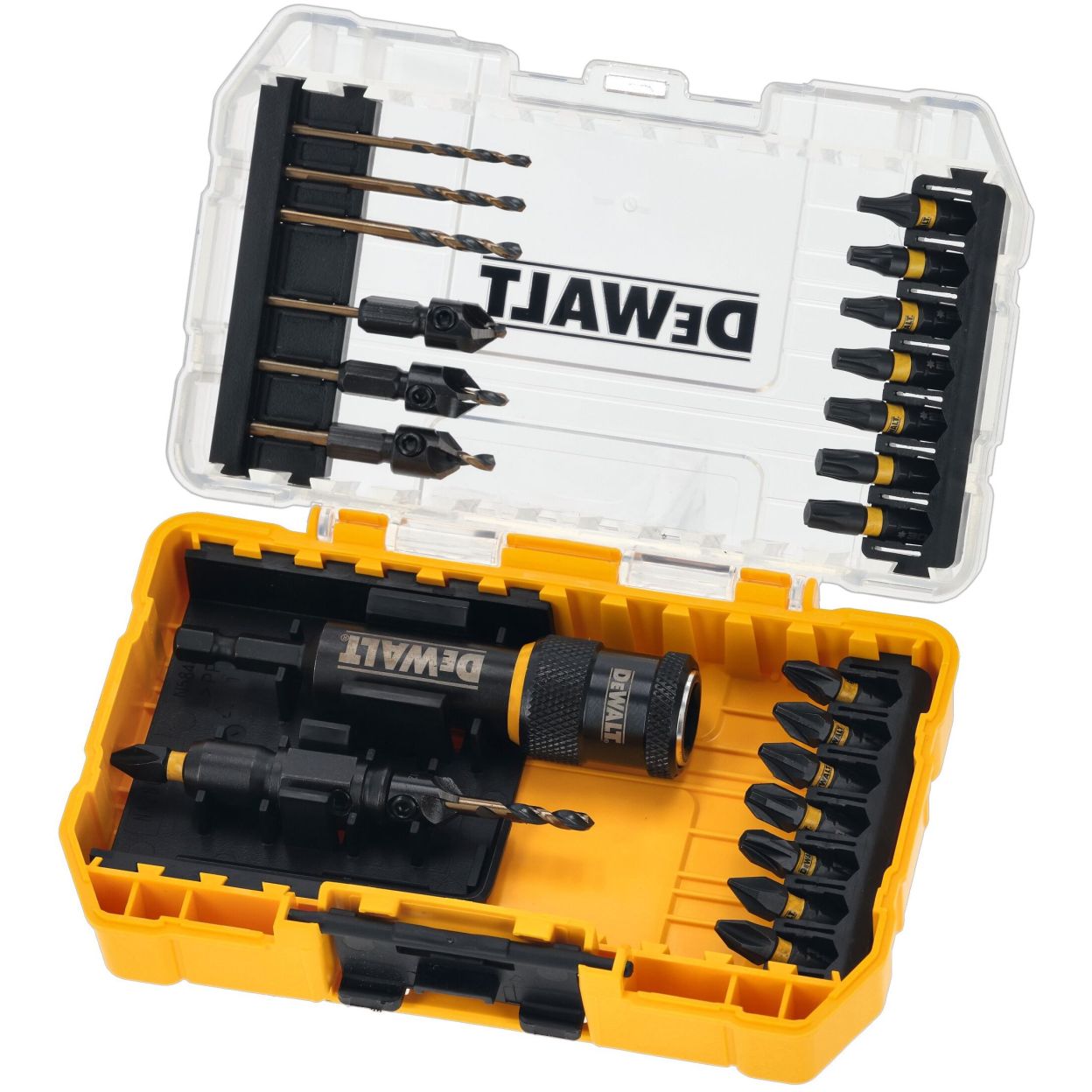 Набор пилотных сверл, зенкеров и бит DEWALT DT70779T, с механизмом быстрой смены, 24 шт.