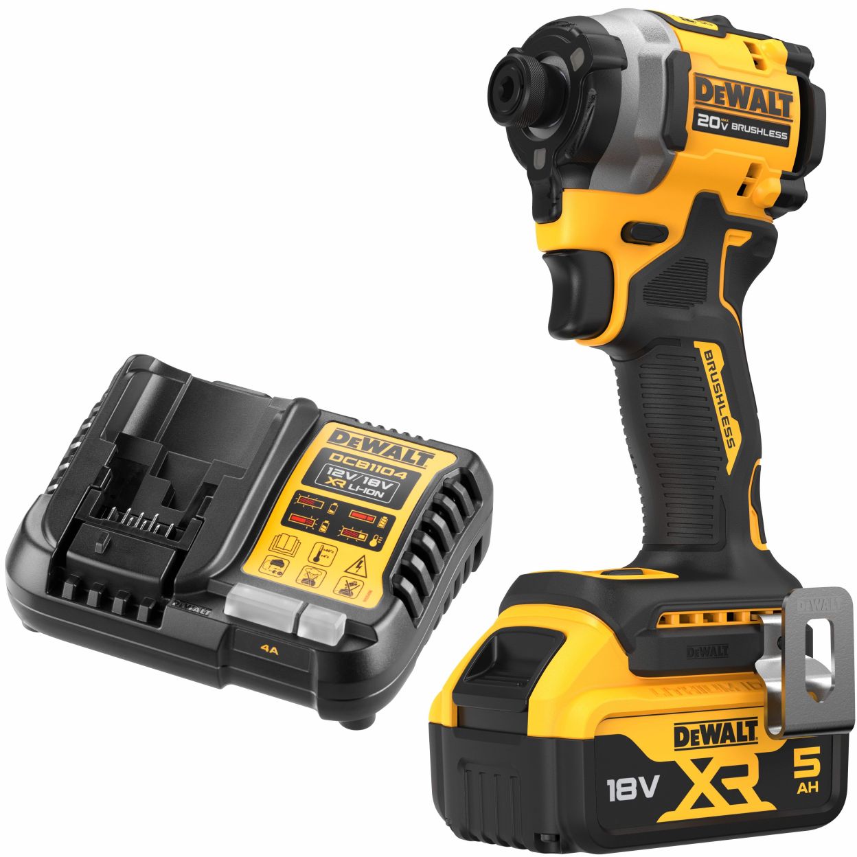 Аккумуляторный шуруповерт DEWALT DCF850P1, 18 В, 206 Нм, 3800 уд/мин, с АКБ 5 Ач и ЗУ (DCF850P1N-A9)
