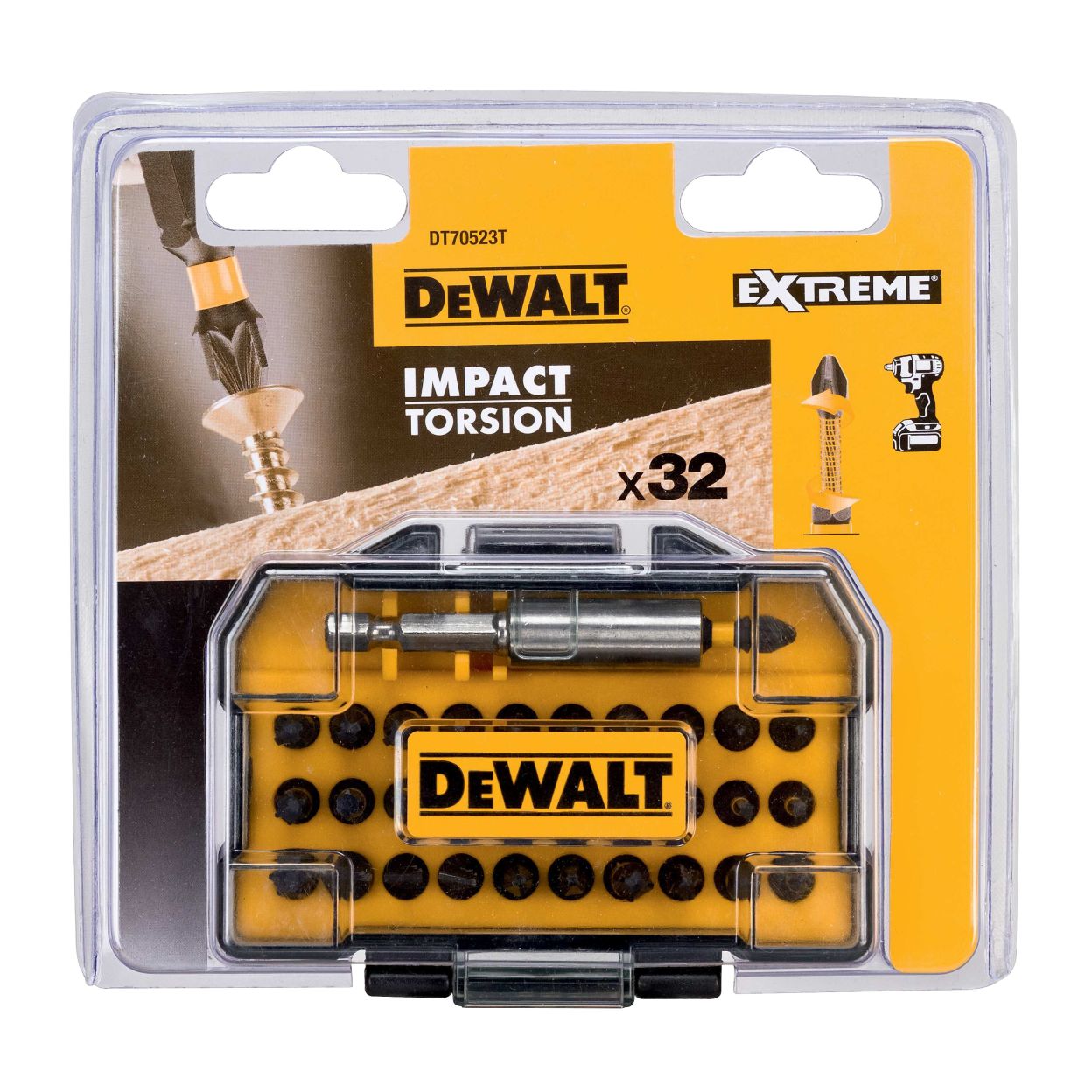 Бита DEWALT PH1,PH2,PH3,PR2 Drywall,PZ1,PZ2,PZ3,SL6,SL8,SL10,T10, 25 мм, шестигранный (HEX), (DT70523T-QZ)
