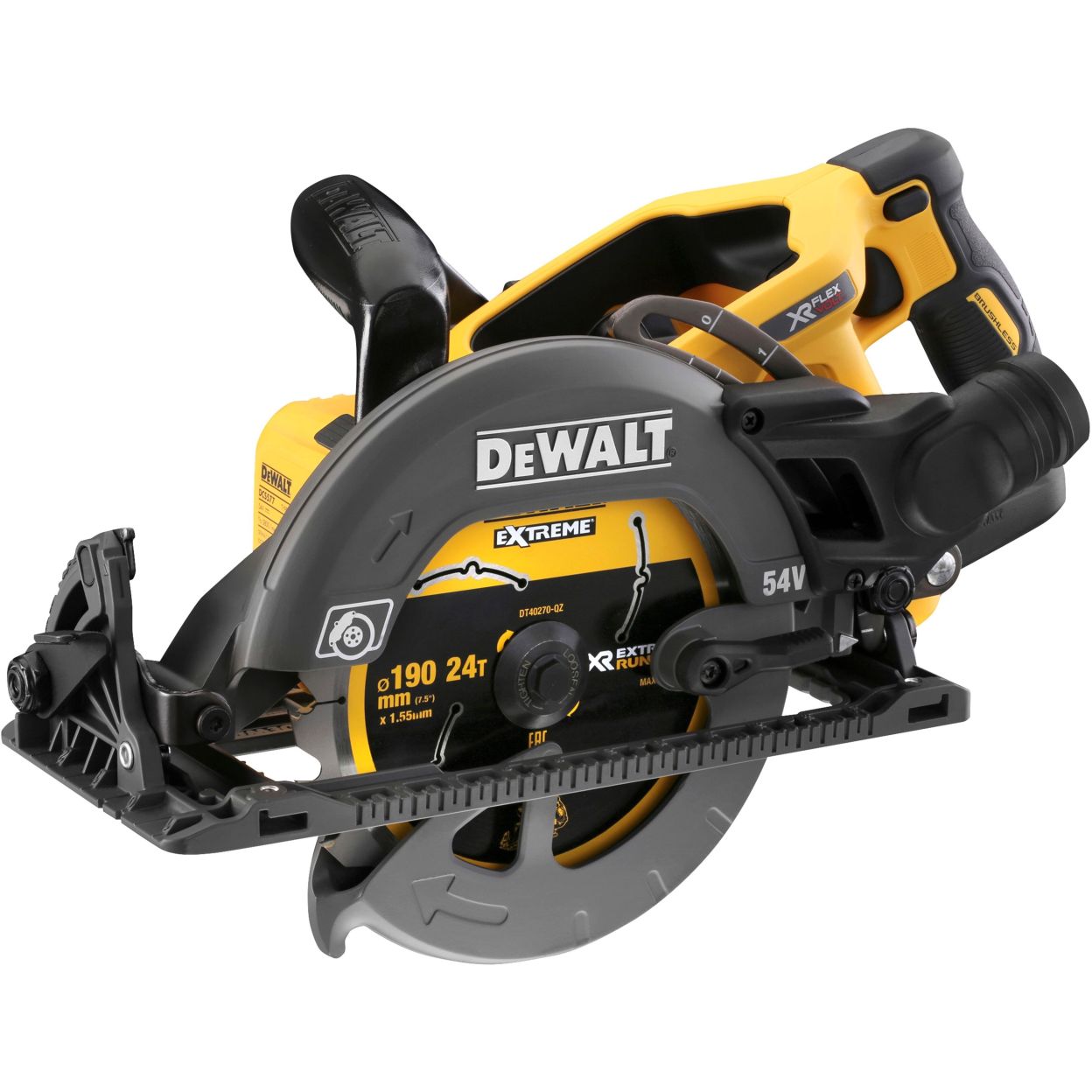 Аккумуляторная дисковая пила DEWALT DCS577X1, 54 В, 190 мм, 5800 об/мин, с АКБ 3 Ач и ЗУ (DCS577X1N-XJ)
