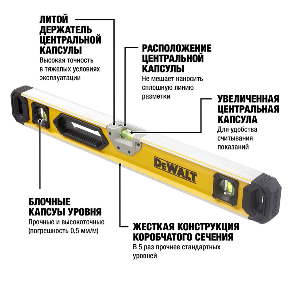 Уровень DEWALT DWHT0-43224, 60 см.