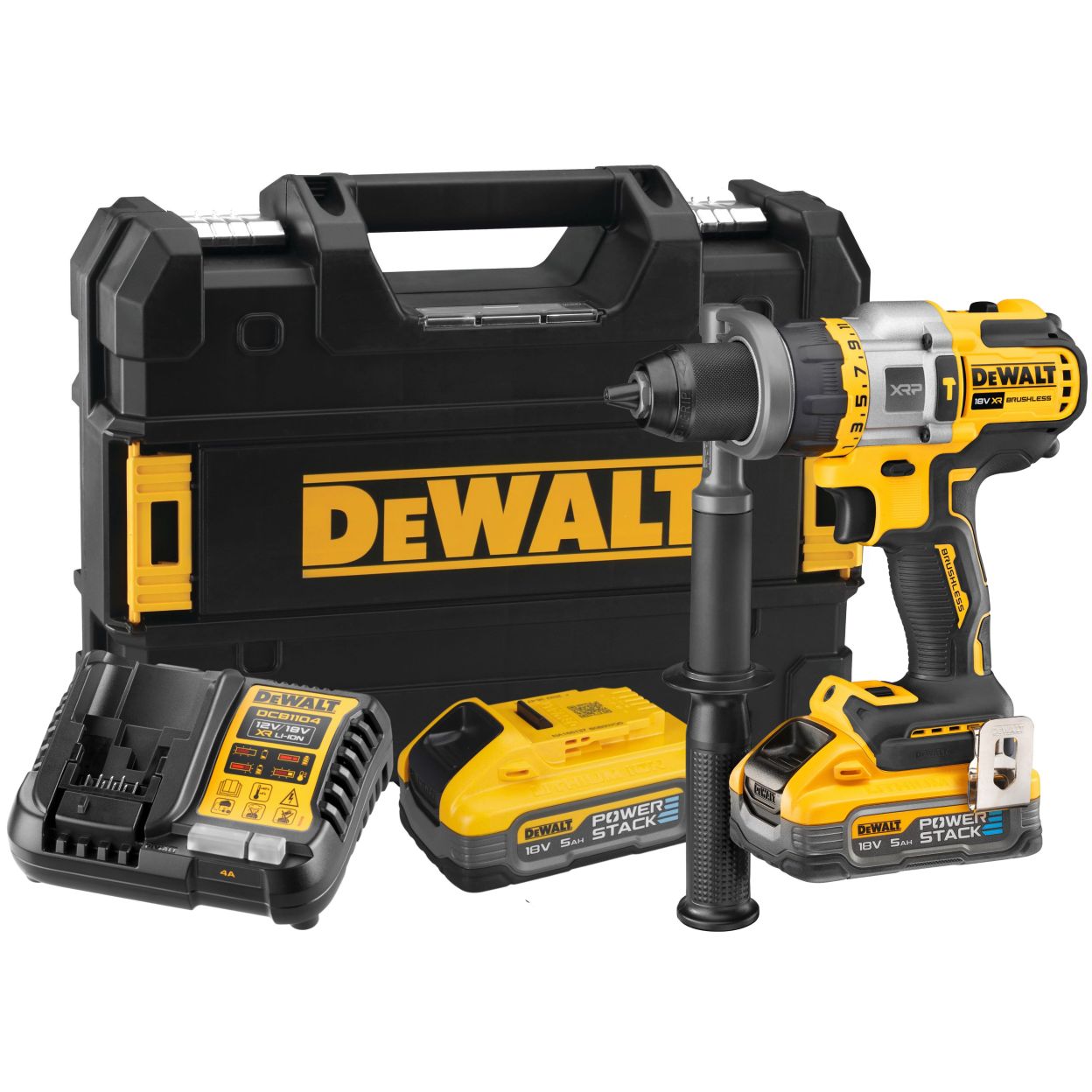 Аккумуляторная ударная дрель-шуруповерт DEWALT DCD999H2T, 18 В, 2250 об/мин, 38250 уд/мин, с 2 АКБ 5 Ач и ЗУ, в кейсе TSTAK
