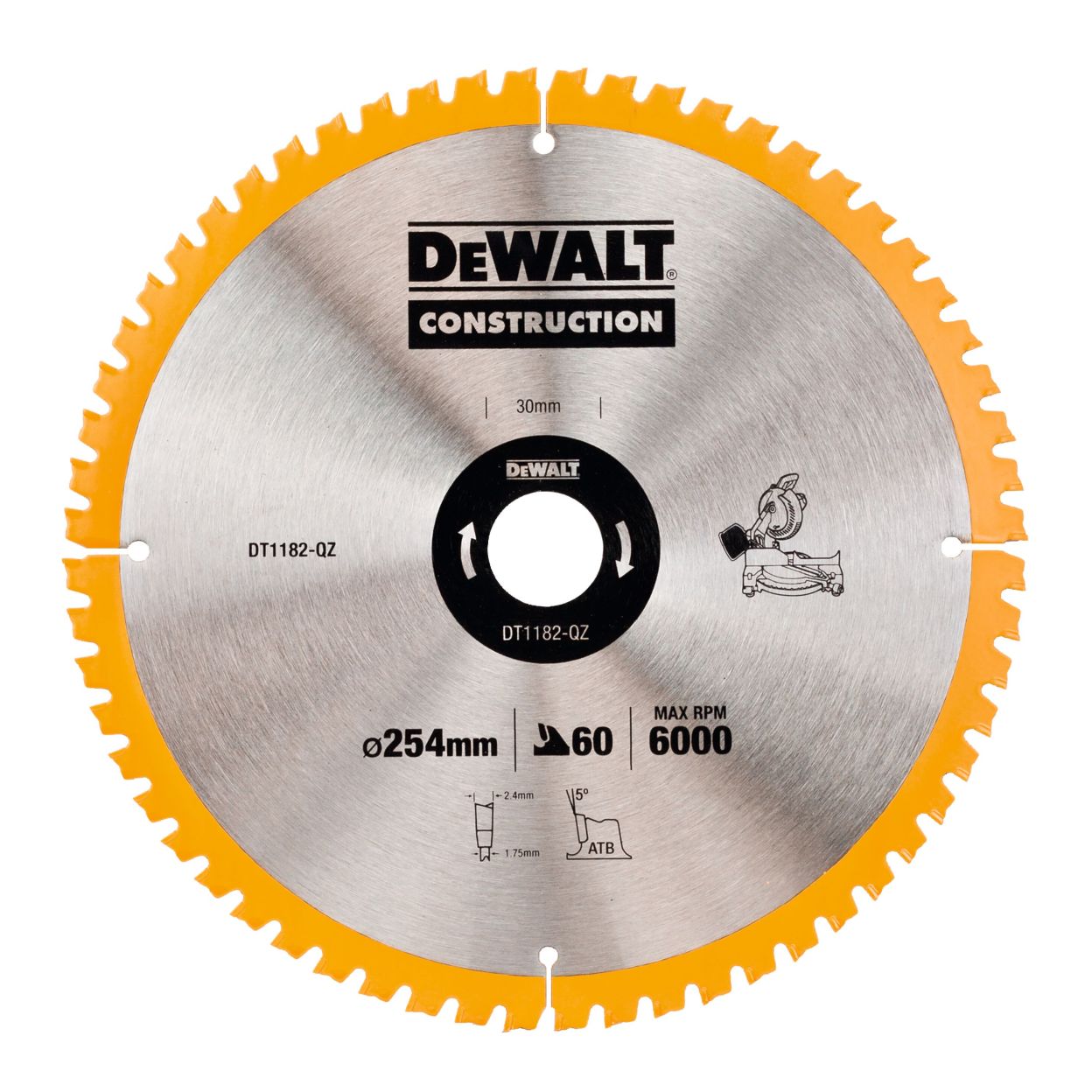 Пильный диск по дереву DEWALT DT1182, 254х30 мм (DT1182-QZ)