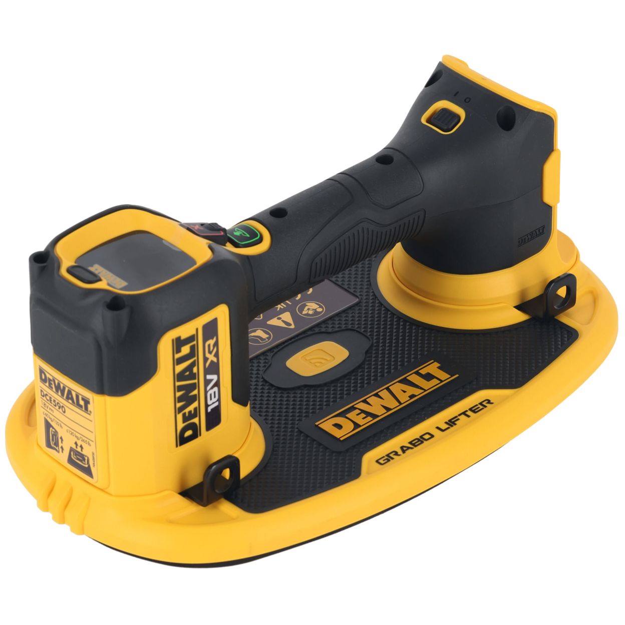Аккумуляторный вакуумный подъемник DEWALT DCE590D1T, 18 В, до 120 кг, c АКБ 2 Ач и ЗУ, в кейсе (DCE590D1T-QW)