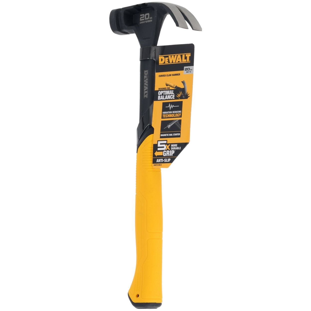 Молоток с закруглённым гвоздодёром DEWALT 567 г (DWHT51009-0)