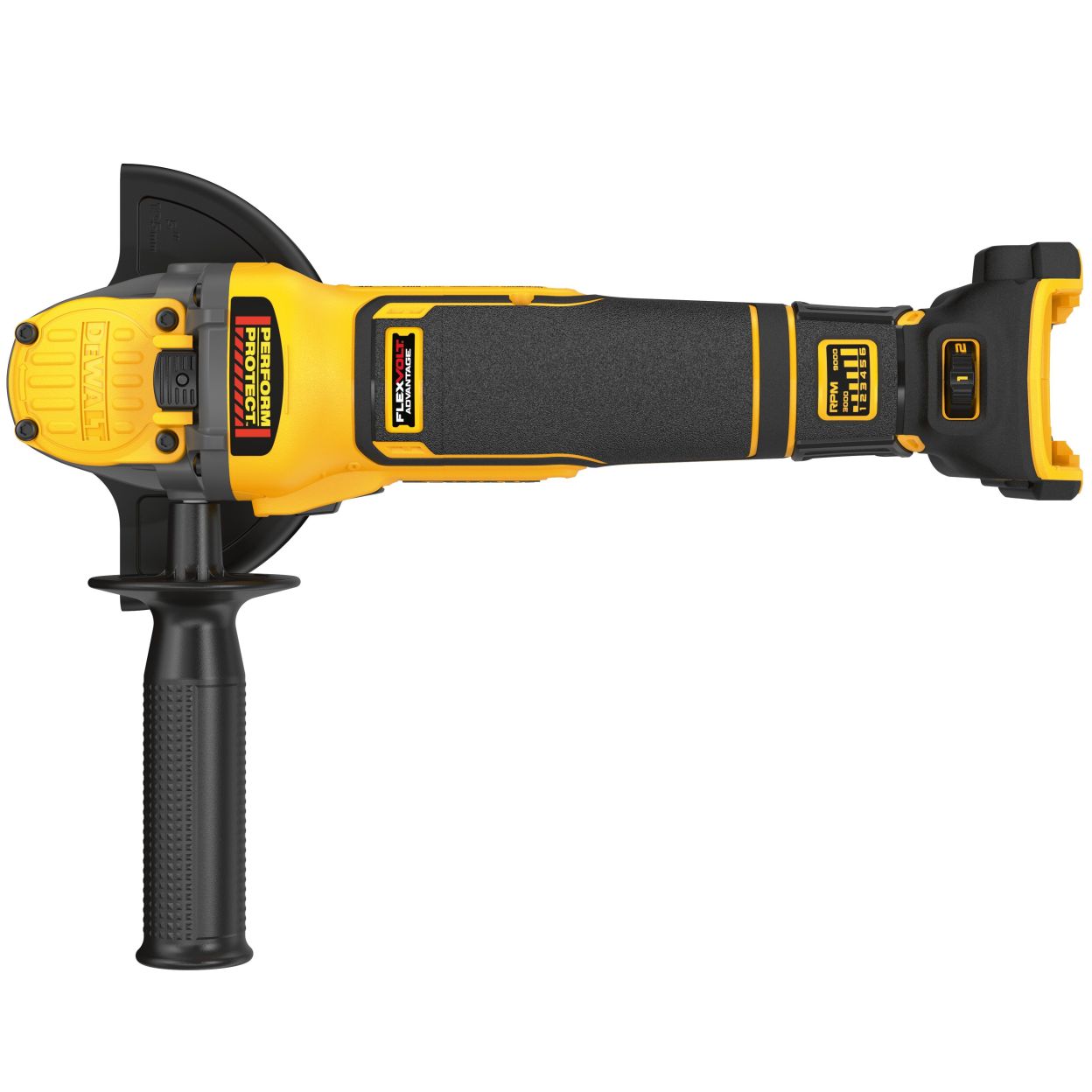 Аккумуляторная угловая шлифмашина DEWALT DCG409VSP1T, 18/54 В, 125 мм, 9000 об/мин, с АКБ 5 Ач и ЗУ, в кейсе TSTAK