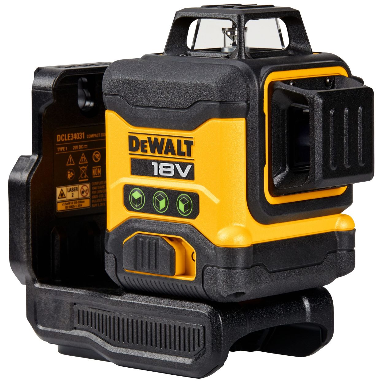 Аккумуляторный лазерный нивелир DEWALT DCLE34031D1, 18 В, зеленый луч, 40 м, с АКБ 2 Ач и ЗУ, в кейсе (DCLE34031D1-QW)