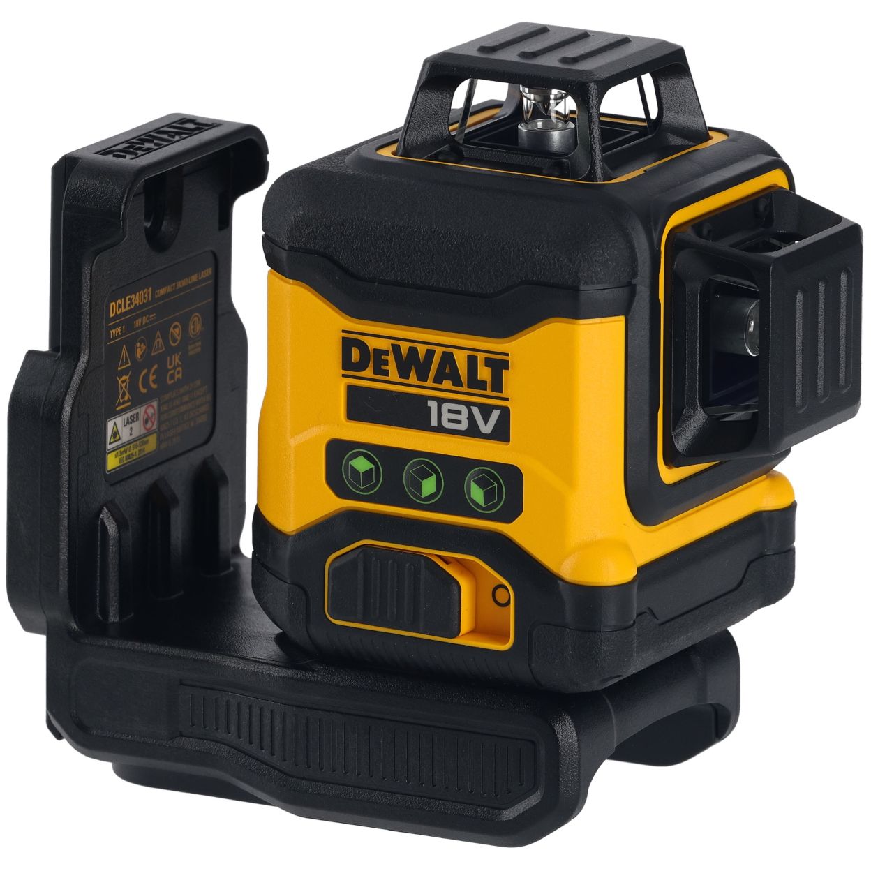 Аккумуляторный лазерный нивелир DEWALT DCLE34031D1, 18 В, зеленый луч, 40 м, с АКБ 2 Ач и ЗУ, в кейсе (DCLE34031D1-QW)