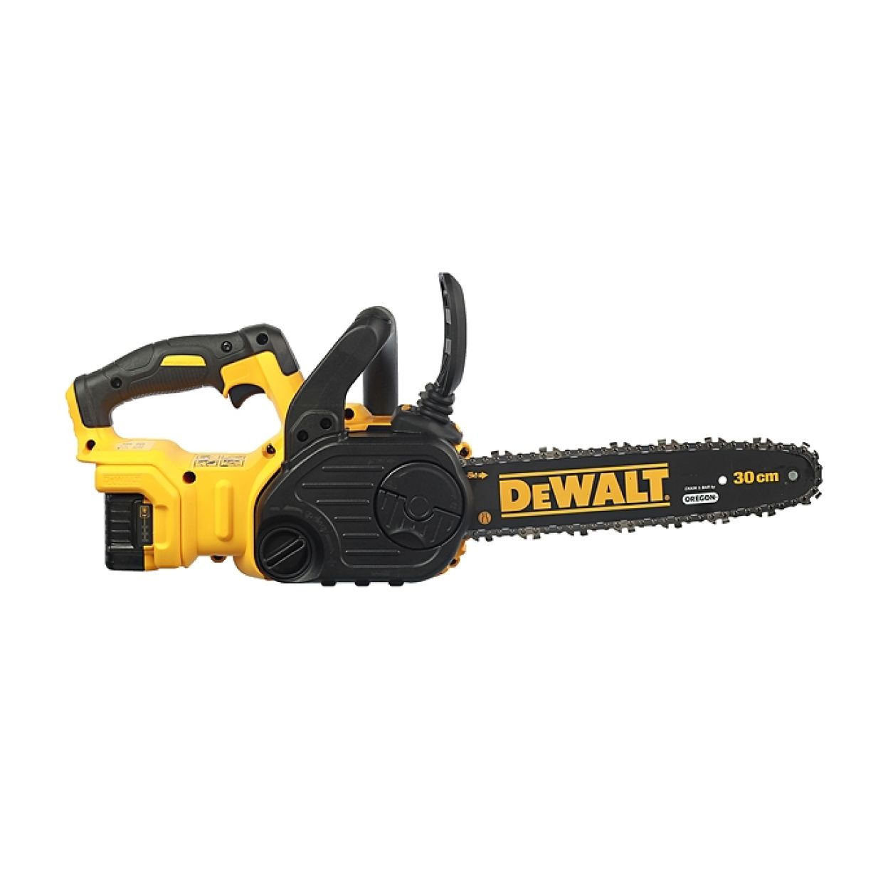 Аккумуляторная цепная пила DEWALT DCM565P1, 18 В, 30 см, 7.7 м/с, с АКБ 5 Ач и ЗУ (DCM565P1-QW)