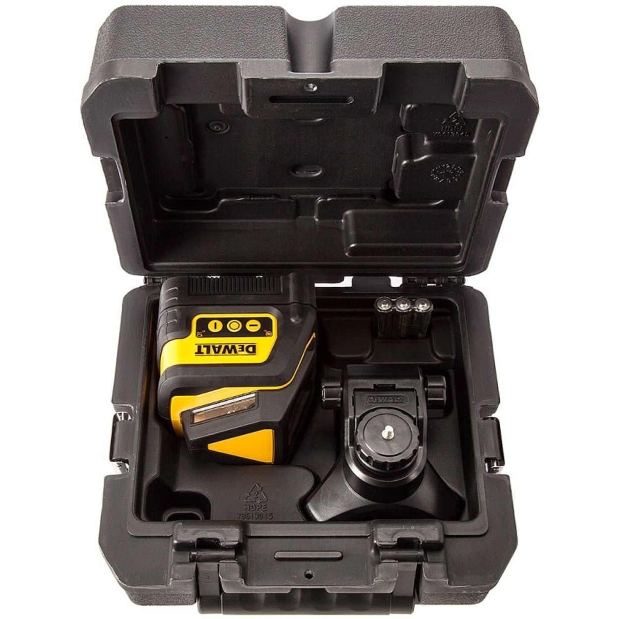 Лазерный нивелир DEWALT DW0811, на батарейках, красный луч, 30 м, в кейсе (DW0811-XJ)