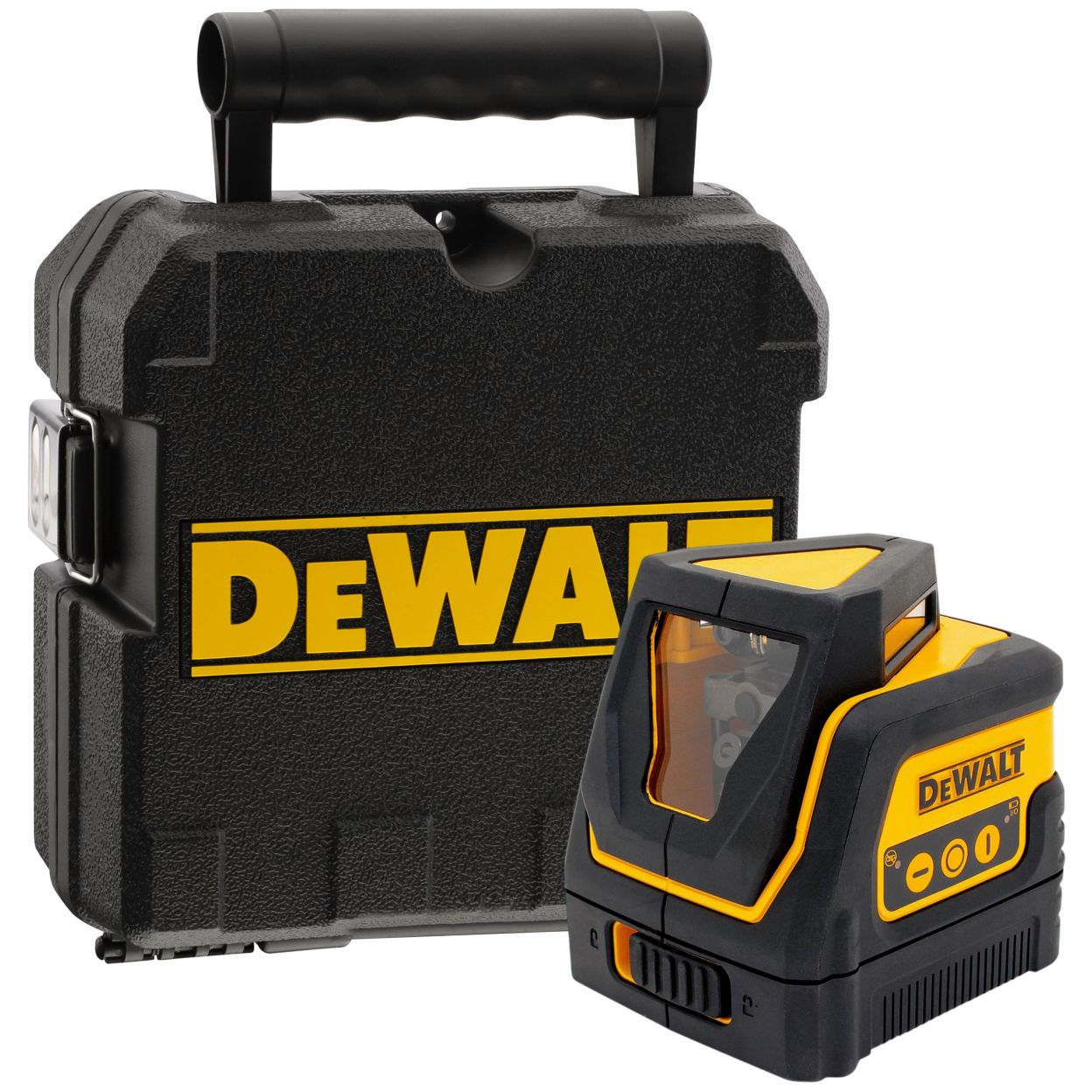 Лазерный нивелир DEWALT DW0811, на батарейках, красный луч, 30 м, в кейсе (DW0811-XJ)