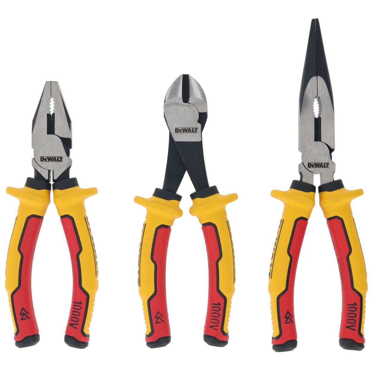 Набор плоскогубцев и кусачек DEWALT DWHT82811-0, с токоизолирующими рукоятками: плоскогубцы + длинногубцы + кусачки