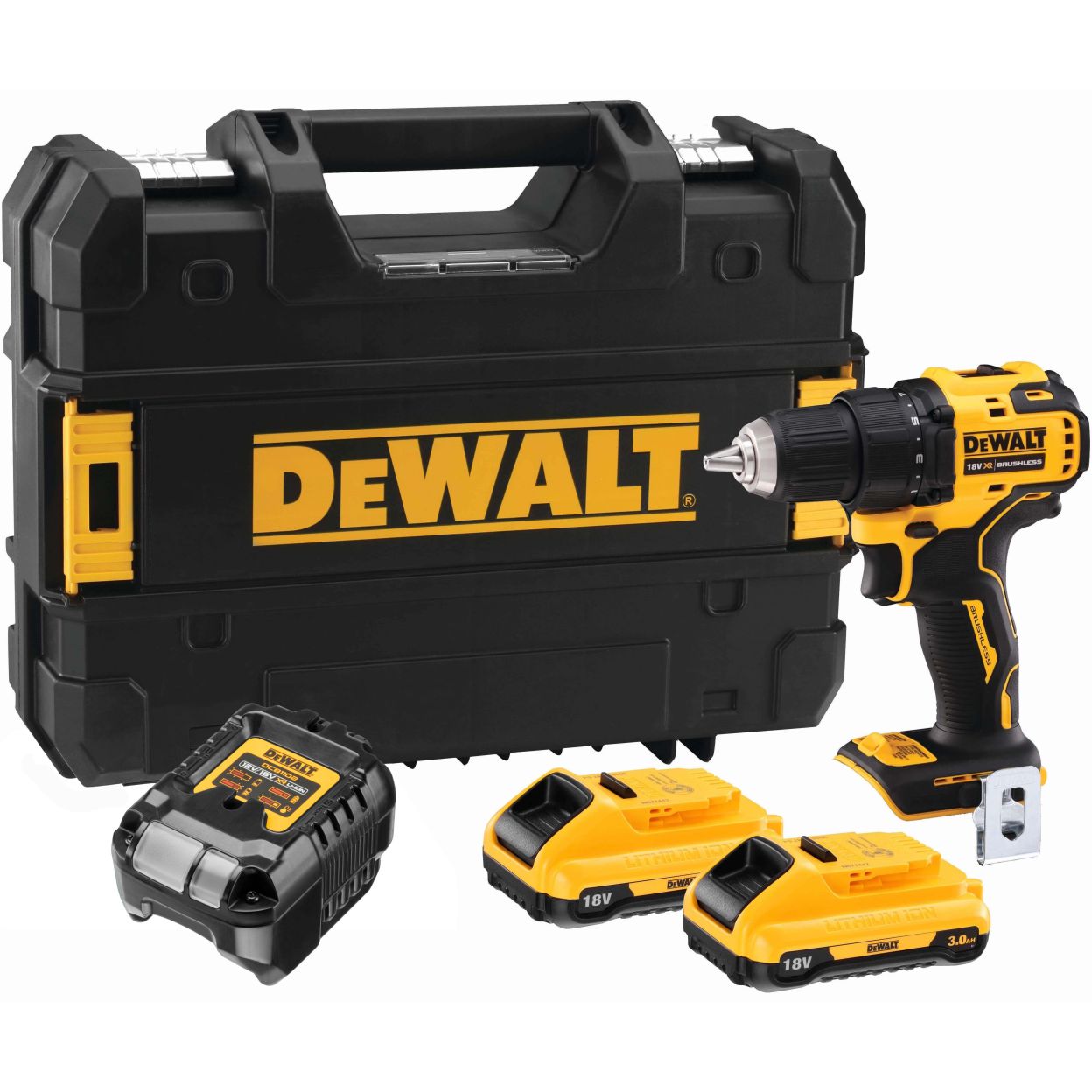 Аккумуляторная дрель-шуруповерт DEWALT DCD708L2T, 18 В, 1650 об/мин, с 2 АКБ 3 Ач и ЗУ, в кейсе TSTAK (УЦЕНЕННЫЙ ТОВАР) (DCD708L2T-QW/U)