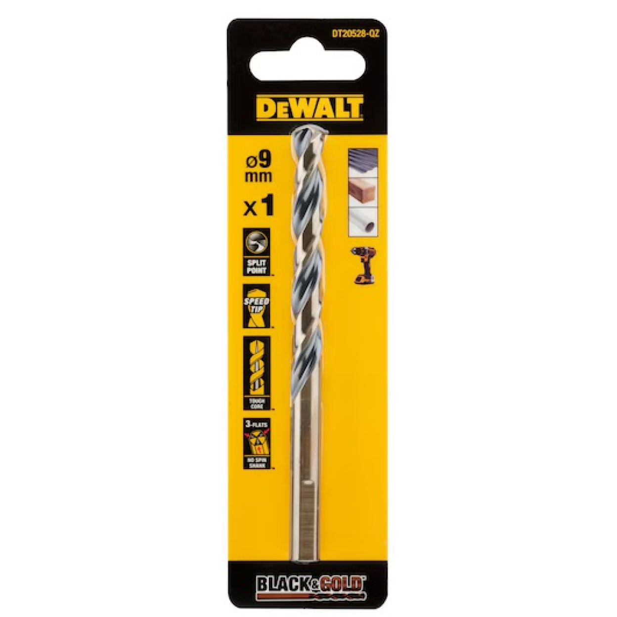 Сверло по металлу DEWALT DT20528, 9x81x125 мм, 1 шт. (DT20528-QZ)