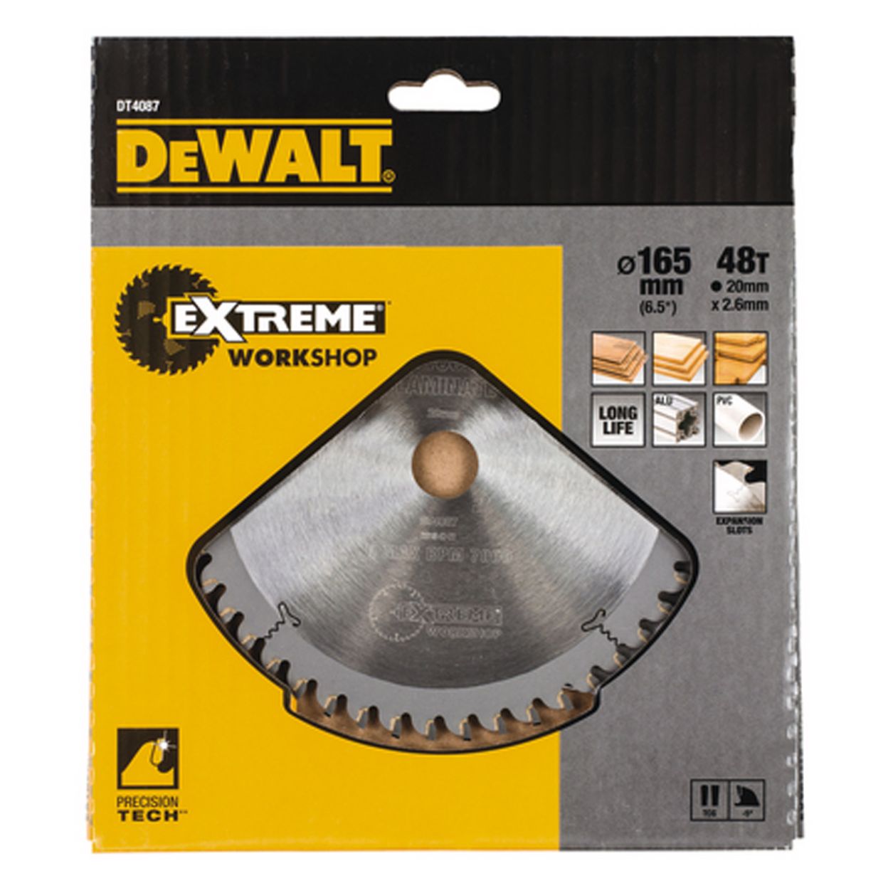 Пильный диск DEWALT EXTREME WORKSHOP DT4087, 165/20 мм.