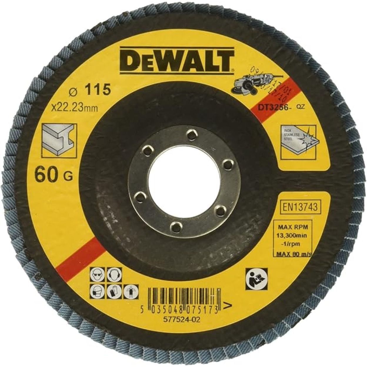 Лепестковый круг DEWALT DT3256, по металлу, 115х22.23 мм (DT3256-QZ)