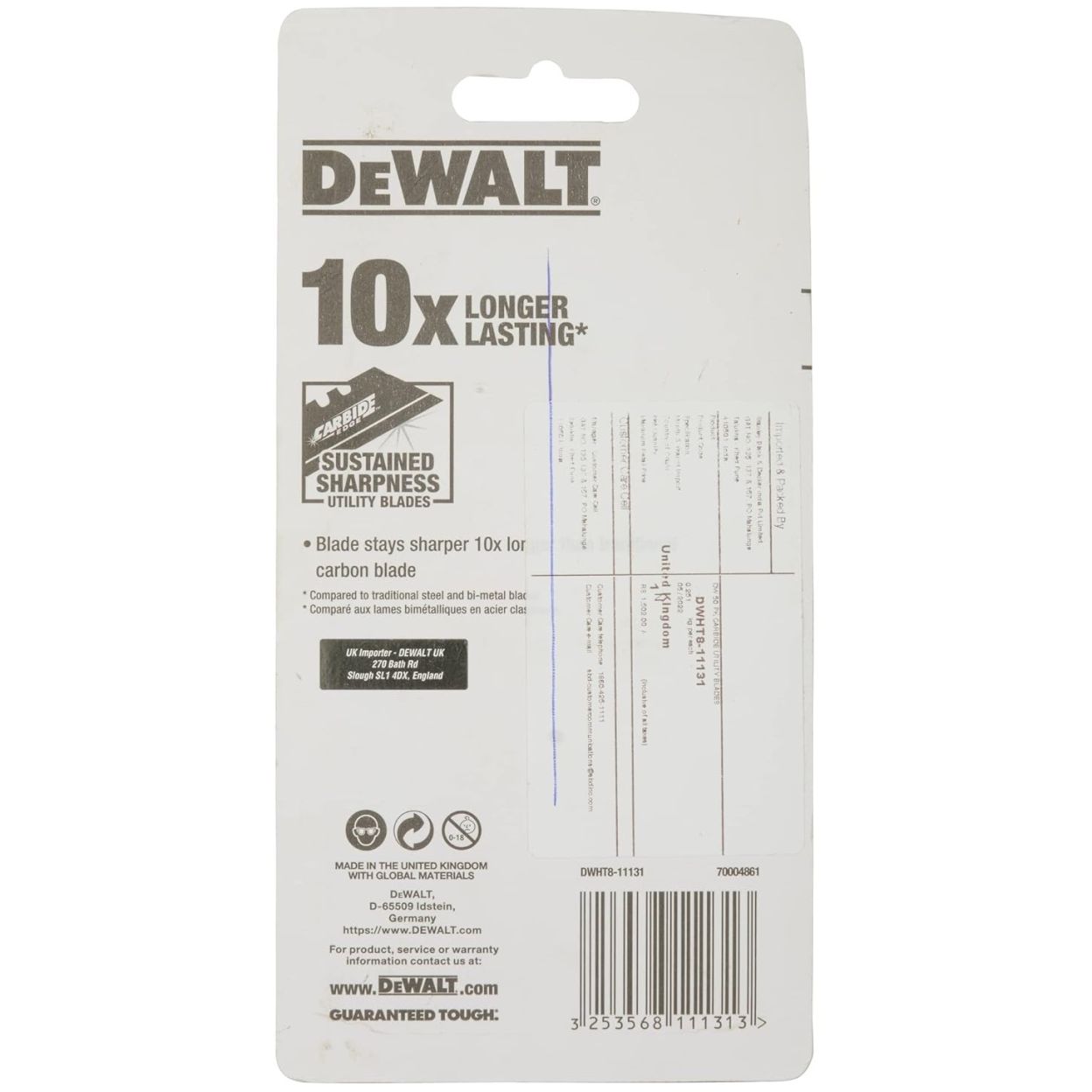 Лезвие для ножа DEWALT DWHT8-11131, трапециевидное, 63x20 мм, 50 шт.