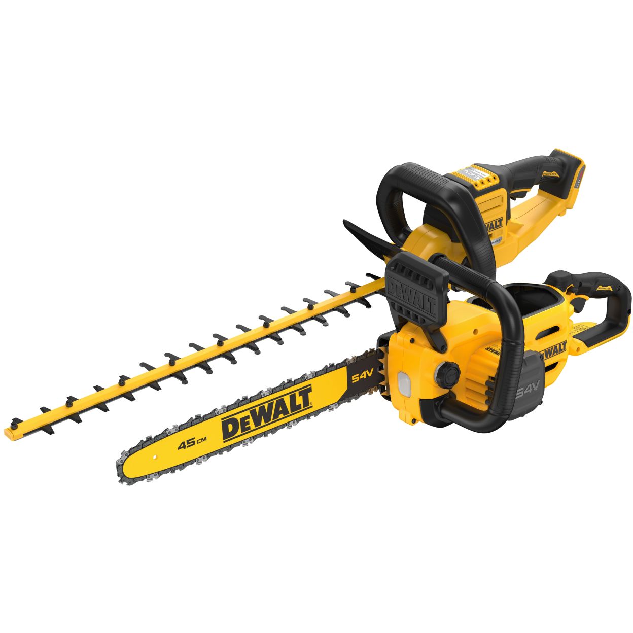 Аккумуляторный набор садовой техники DEWALT, 54 В: цепная пила DCMCS574 + кусторез DCMHT573, без АКБ без ЗУ