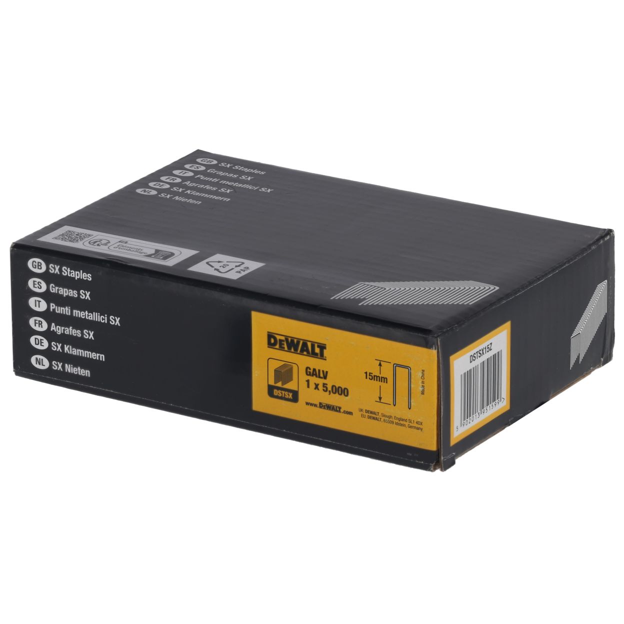 Скобы для степлера DEWALT, 15 мм, 5000 шт., DSTSX15Z