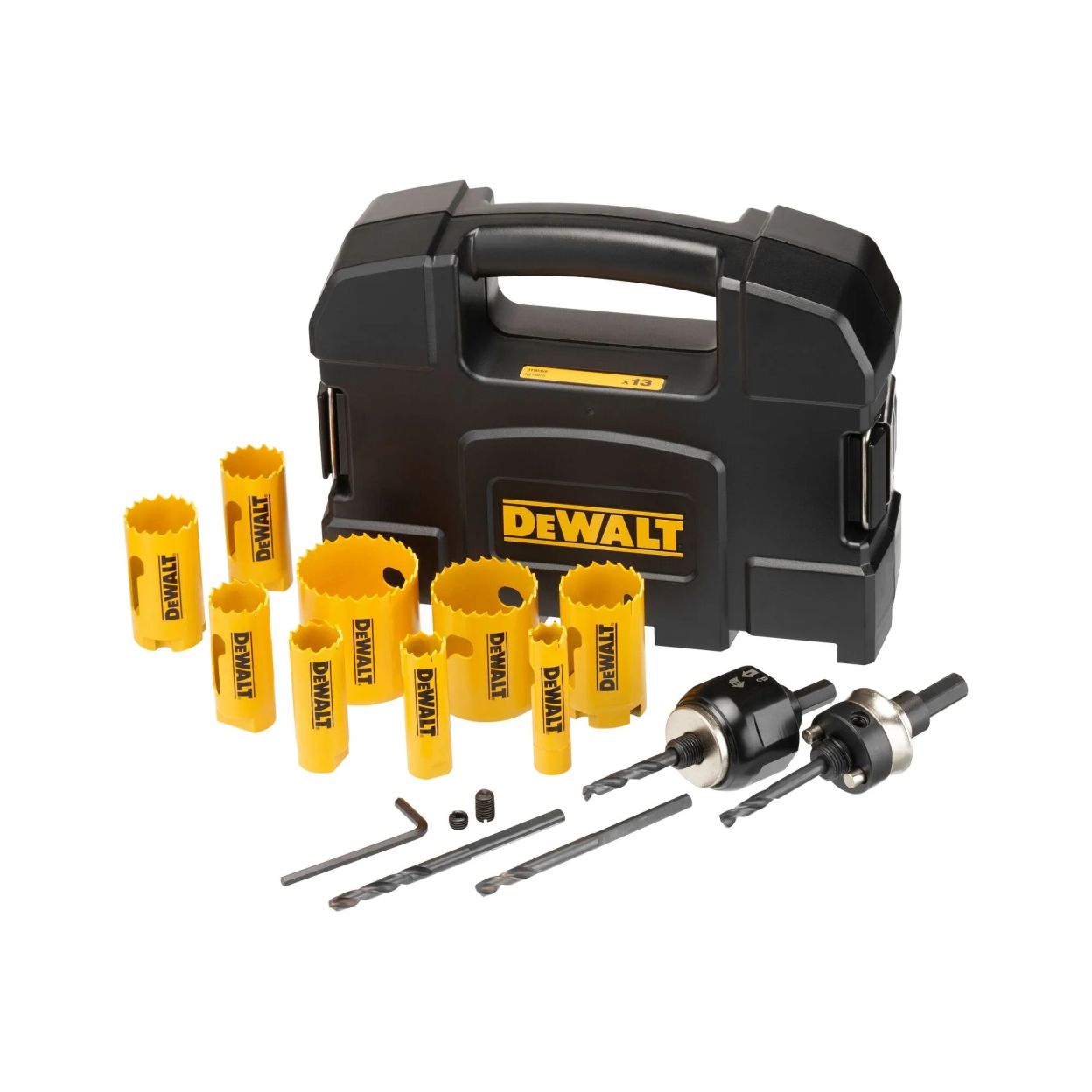 Набор коронок по мультиматериалу и пилотных сверл DEWALT DT90356, 16 - 51 мм, 13 шт. (DT90356-QZ)