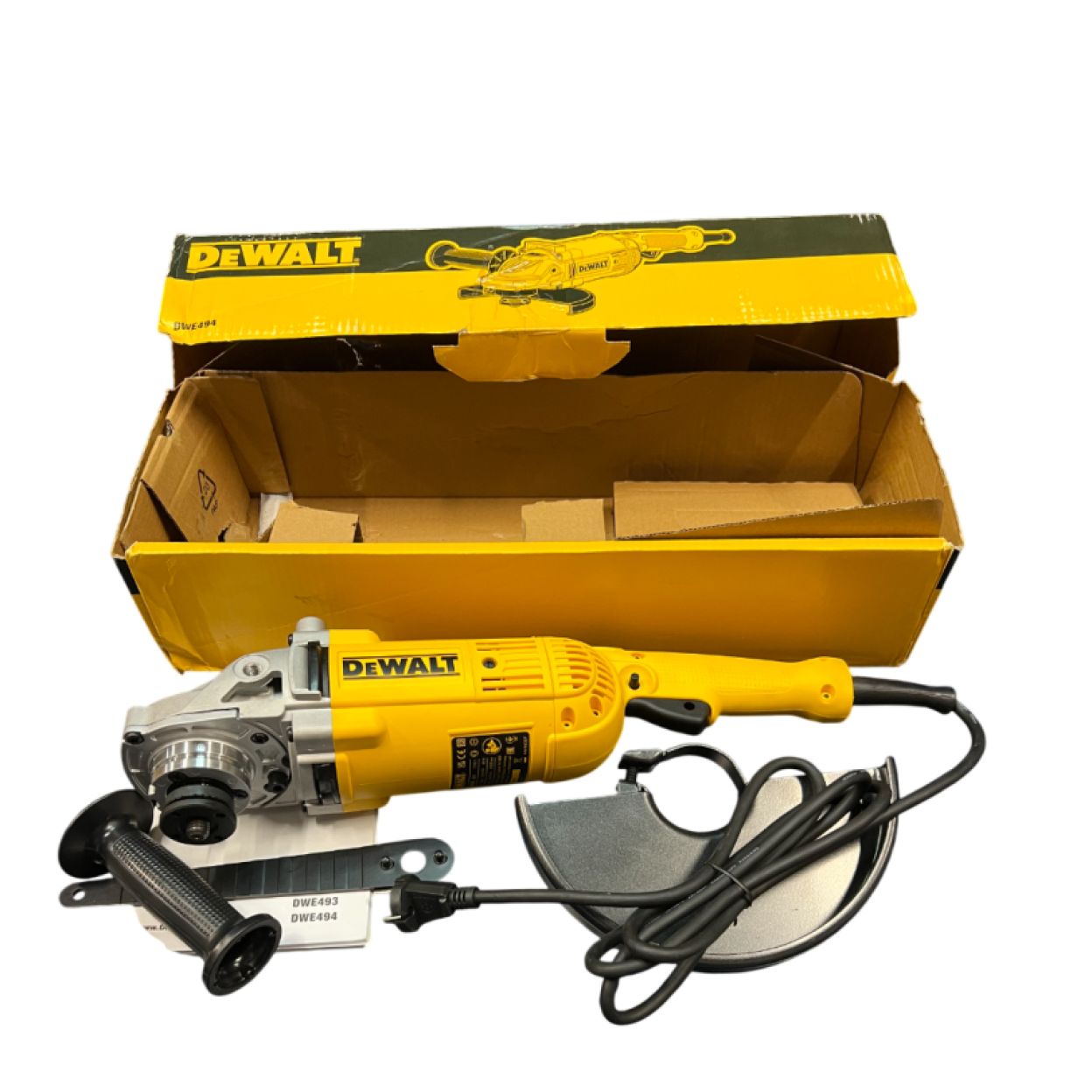 Угловая шлифмашина DEWALT DWE494, 2200 Вт, 230 мм, 6600 об/мин, (УЦЕНЕННЫЙ ТОВАР) (DWE494-QS/U)