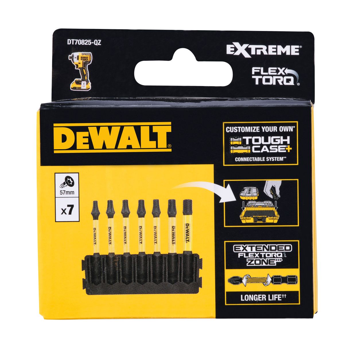 Набор бит DEWALT DT70825, Torx, 57 мм, 7 шт. (DT70825-QZ)
