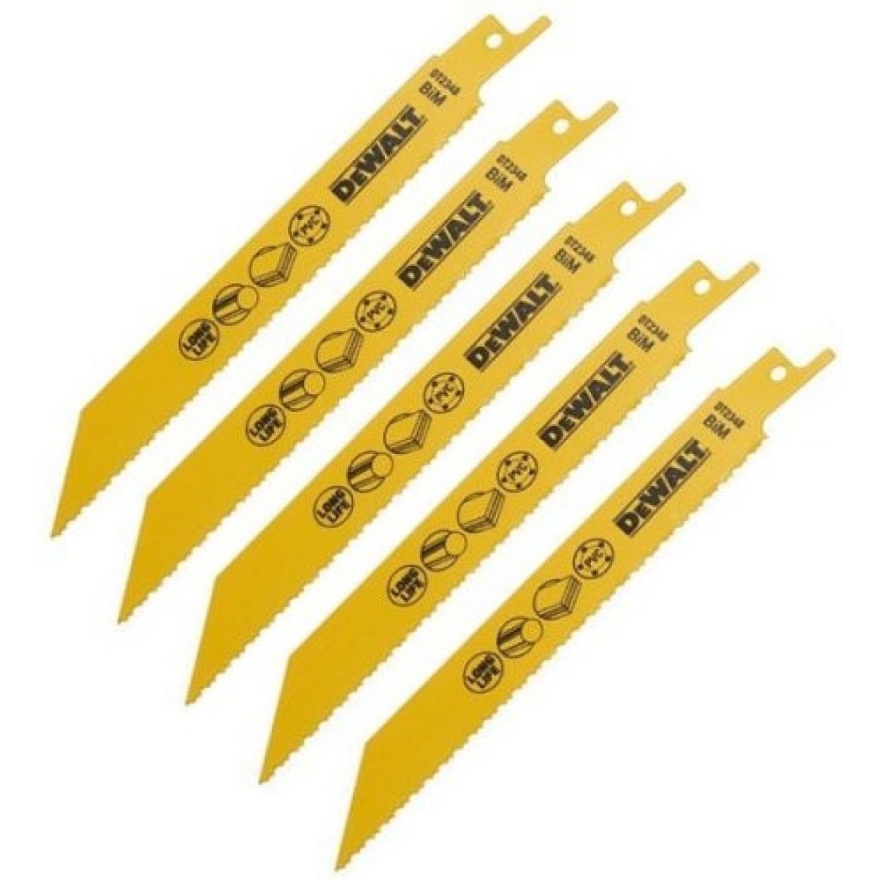 Полотно DEWALT DT2348, универсальное для сабельных пил биметаллическое 152 x 1.8-2.5 мм, S922VF, 5 шт.