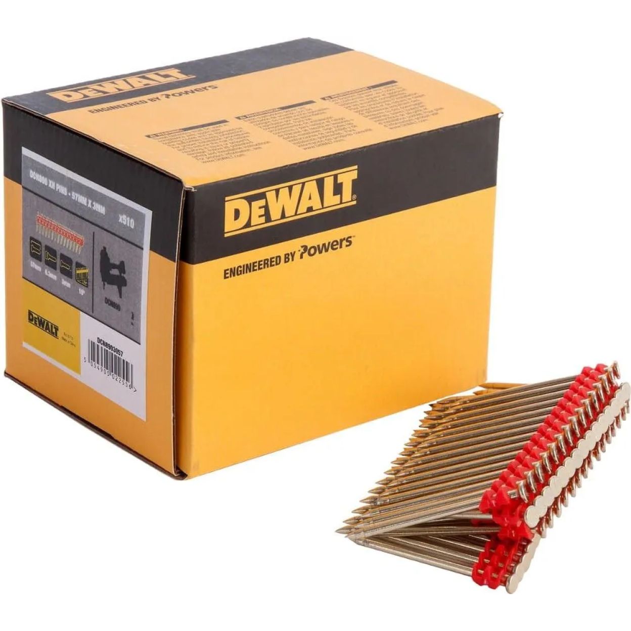 Гвозди DEWALT DCN8903053, для DCN890 по бетону, (Красные) 3.0 x 53, оцинкованные, 510 шт./пачка