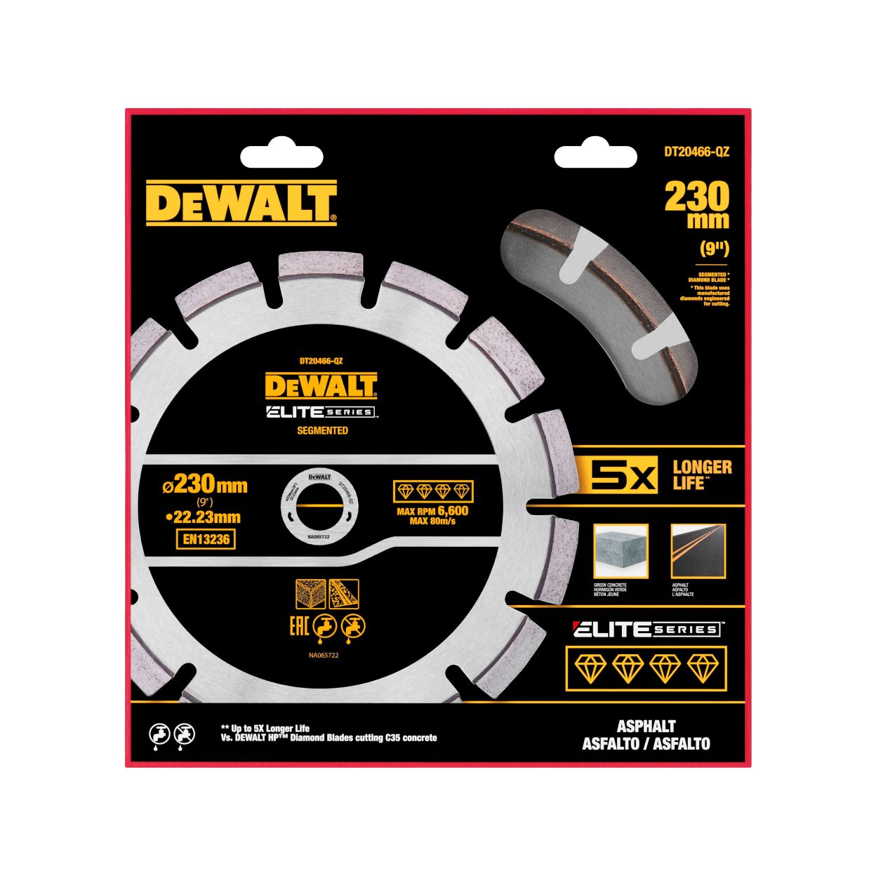 Диск алмазный DEWALT DT20466, по бетону, 230х22.23х1 мм, 1 шт. (DT20466-QZ)