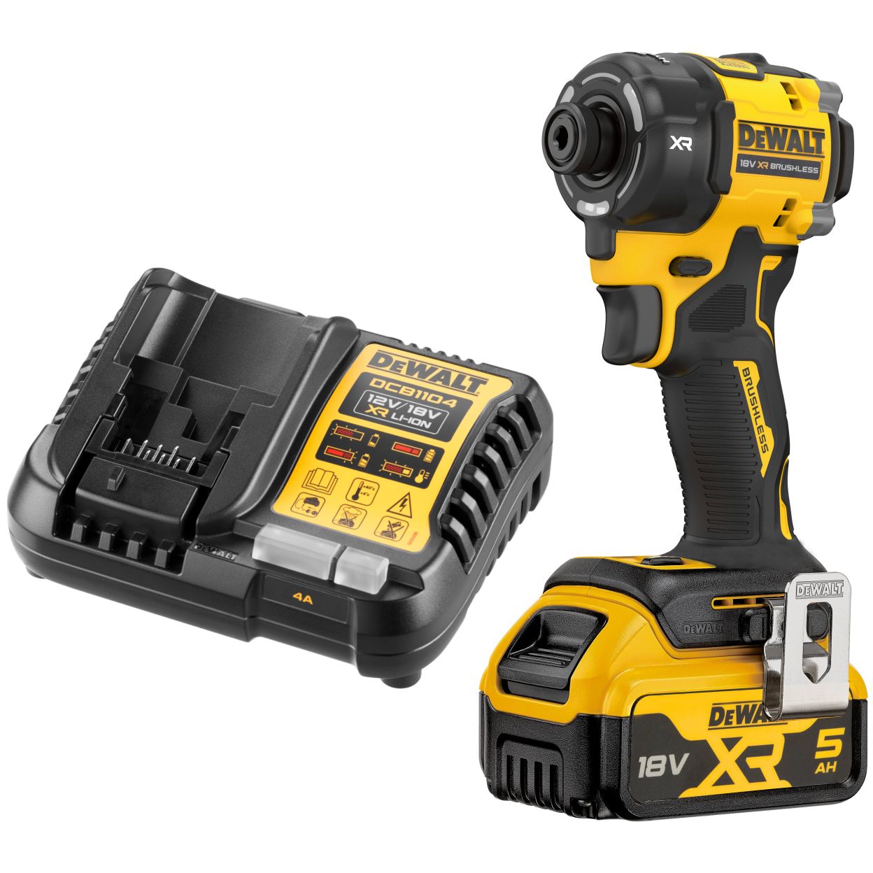 Аккумуляторный масляный шуруповерт DEWALT DCF870P1, 18 В, 56 Нм, 4200 уд/мин, с АКБ 5 Ач и ЗУ (DCF870P1N-XJ)
