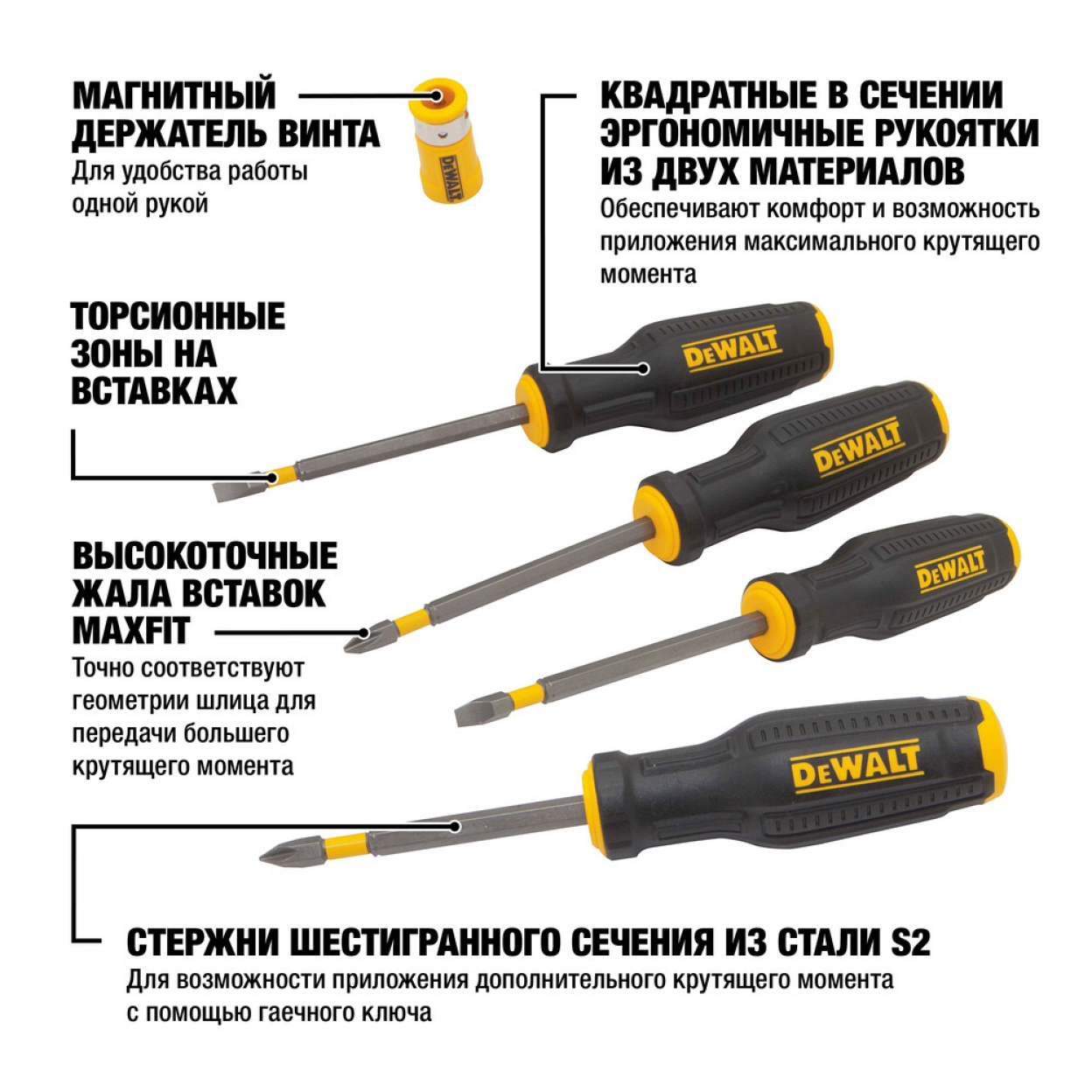 Набор из 4-х отверток DEWALT DWHT62054-0