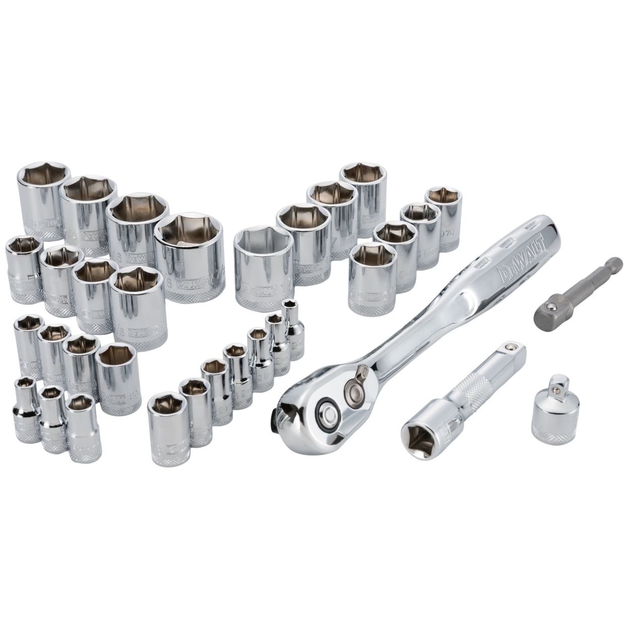 Набор торцевых головок DEWALT DWMT45034-0, 1/4-3/8", 4-22 мм, 34 шт., в кейсе