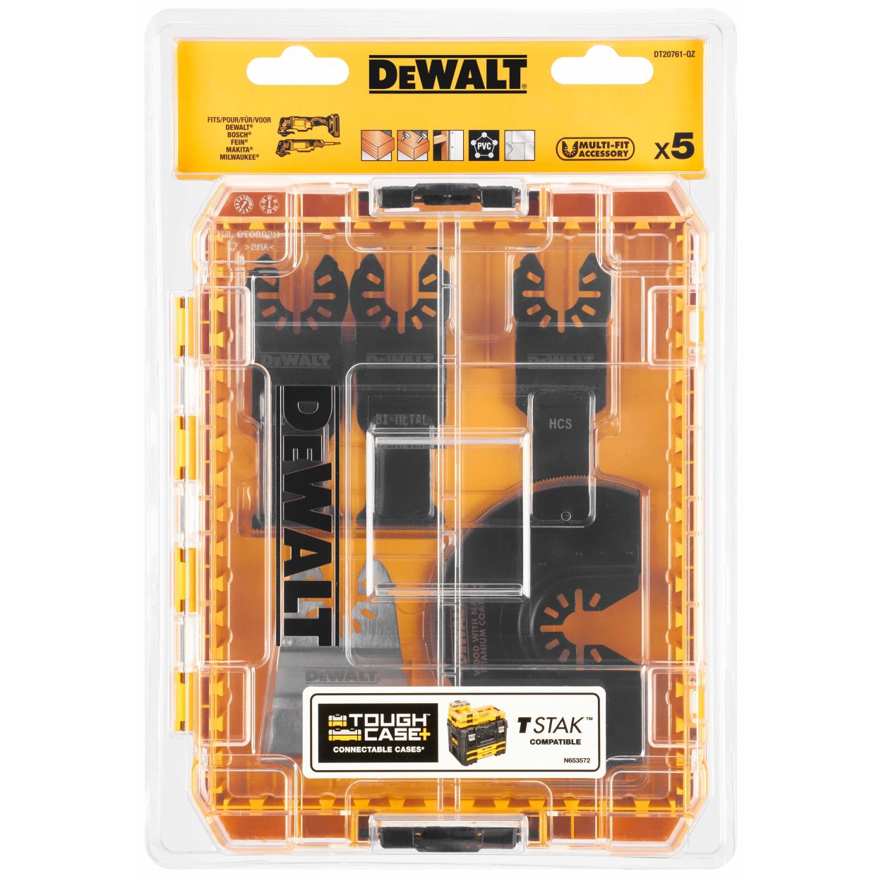 Набор пильных полотен DEWALT DT20761, для реноватора, 5 шт., в кейсе (DT20761-QZ)