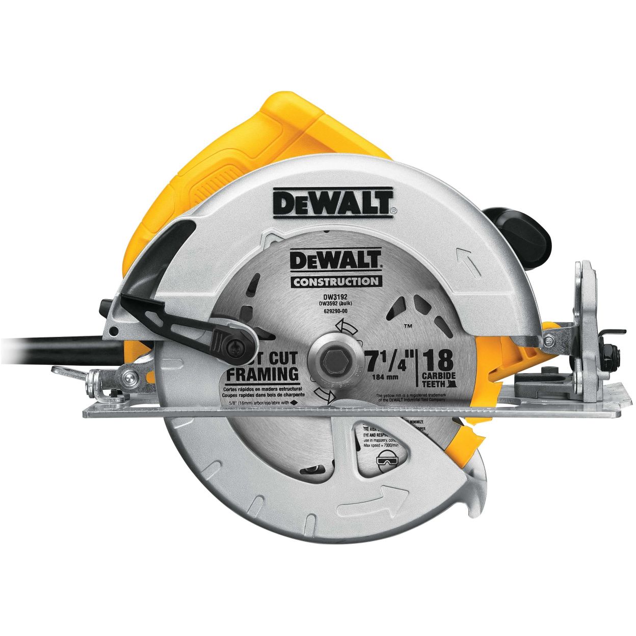 Дисковая пила DEWALT DWE575K, 1600 Вт, 190 мм, 5200 об/мин, в кейсе (DWE575K-QS)