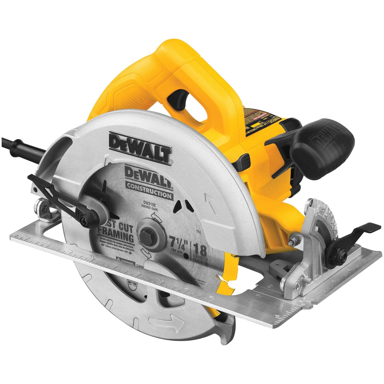 Дисковая пила DEWALT DWE575K, 1600 Вт, 190 мм, 5200 об/мин, в кейсе (DWE575K-QS)