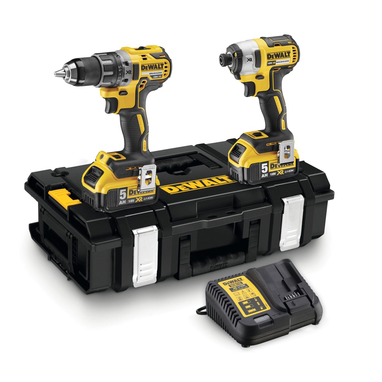 Набор аккумуляторный DEWALT, 18 В: ударная дрель-шуруповерт DCD796 и ударный шуруповерт DCF887, с 2 АКБ 5 Ач и ЗУ, в кейсе, DCK266P2