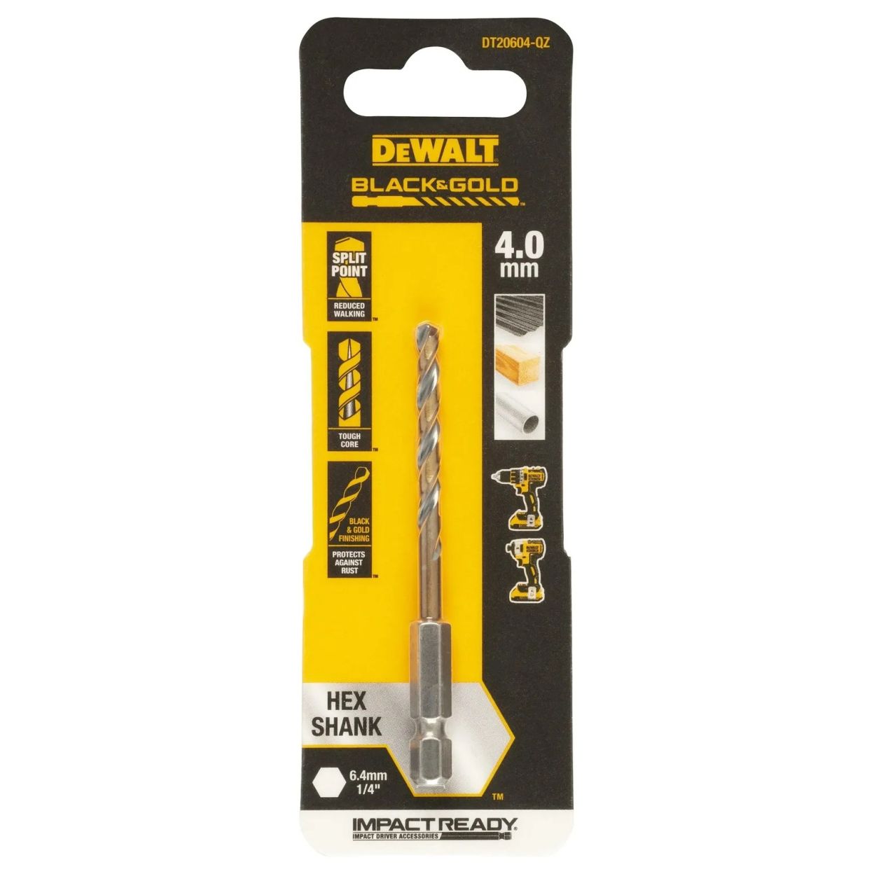 Сверло по металлу DEWALT DT20604, 4x32x80 мм, 1 шт. (DT20604-QZ)