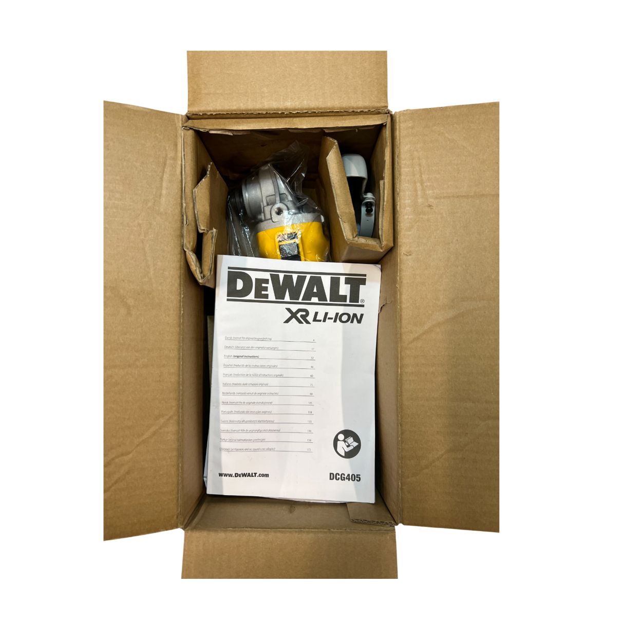 Угловая шлифмашина DEWALT DCG405N, 18 В, 125 мм, 9000 об/мин, без АКБ и ЗУ (УЦЕНЕННЫЙ ТОВАР) (DCG405N-XJ/U1)