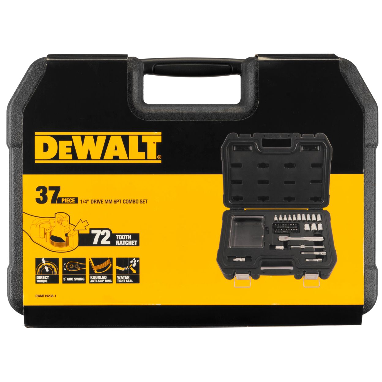 Набор бит и торцевых головок DEWALT DWMT19238-1, 37 шт., в кейсе