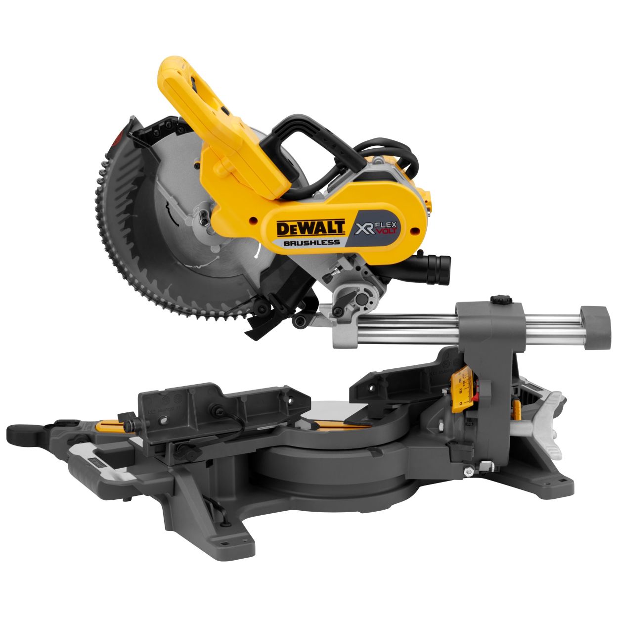 Аккумуляторная торцовочная пила DEWALT DCS727T2, 54 В, 250 мм, 4300 об/мин, с 2 АКБ 2 Ач и ЗУ (DCS727T2-QW)