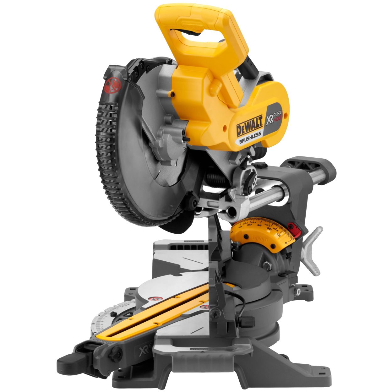 Аккумуляторная торцовочная пила DEWALT DCS727T2, 54 В, 250 мм, 4300 об/мин, с 2 АКБ 2 Ач и ЗУ (DCS727T2-QW)