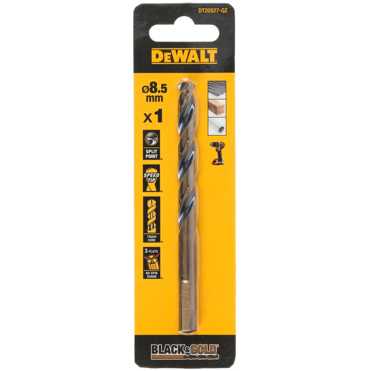 Сверло по металлу DEWALT DT20527, 8.5x75x117 мм, 1 шт. (DT20527-QZ)